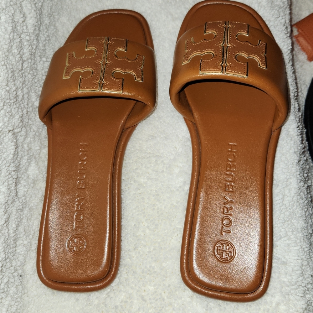 NEW TORY BURCH LEATHER SPORT SLIDER